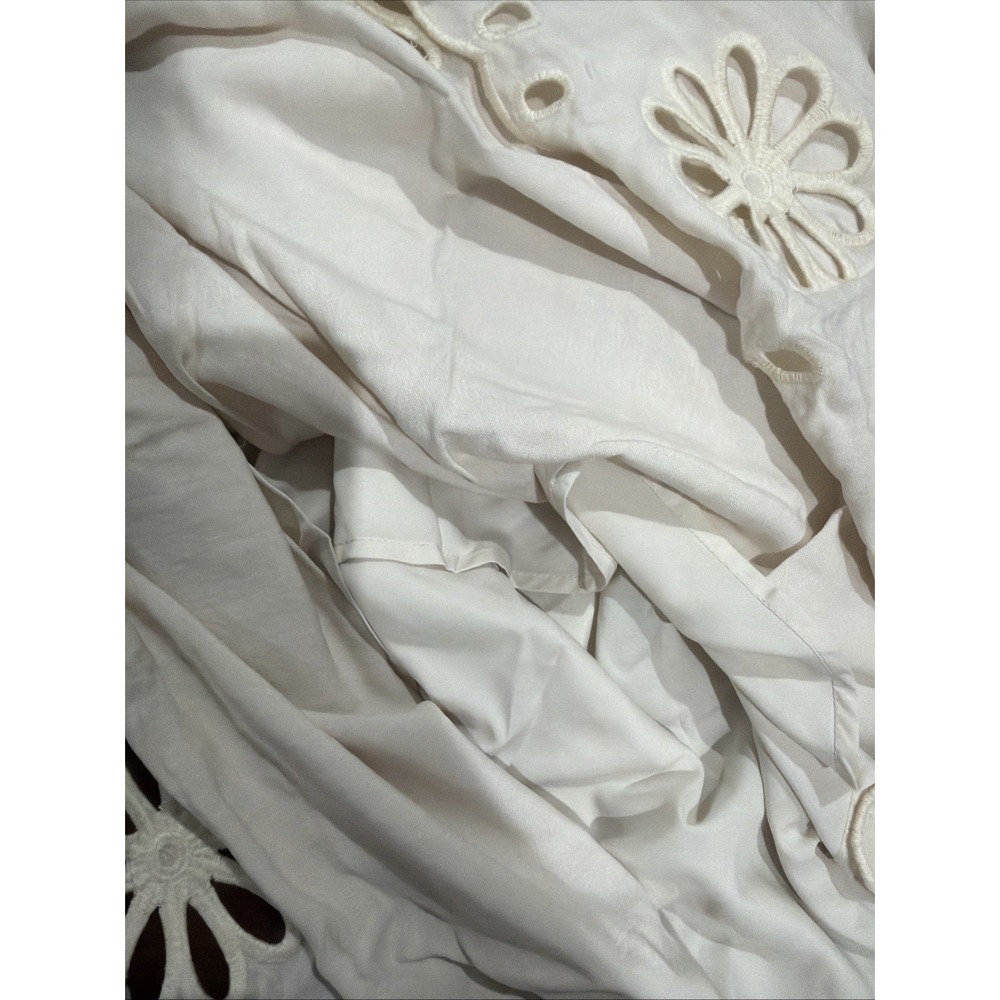 Blu Pepper French Countryside Eyelet Linen Like Top & Skirt Set Sand NWT Size L - Picture 6 of 7